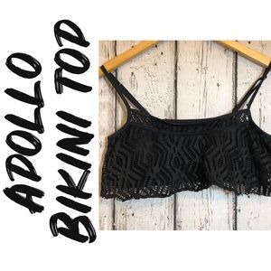 Apollo Bikini Top crochet knit like black size large basic minimalist piece